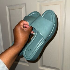 a new day Teal Slide Sandals